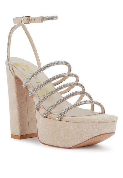 TRICKS SNAKE SKIN HIGH BLOCK HEELED SANDALS